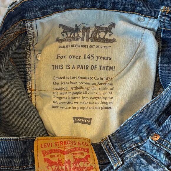 Levi’s 505 Regular Fit Jeans Dark Rinse Straight Leg Mens Size 34x32 - Picture 9 of 9